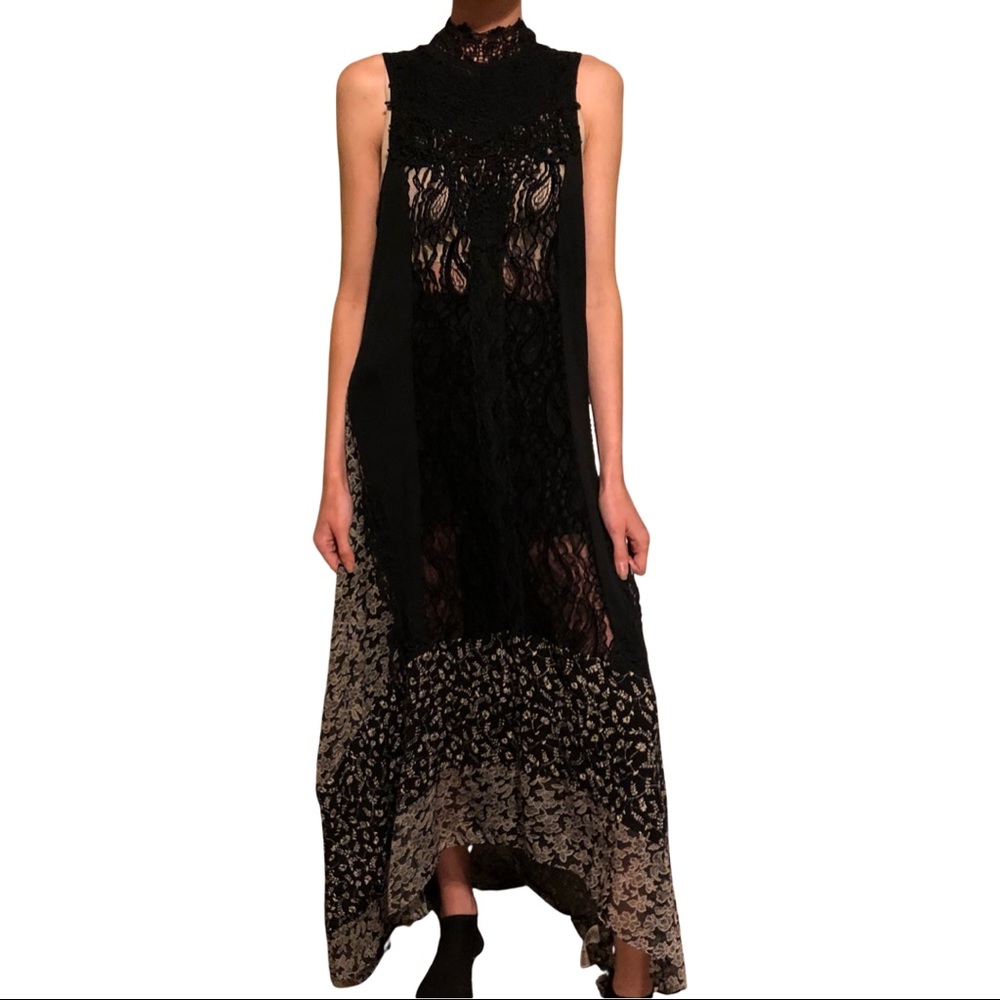 Free People Black and Cream Maxi Dress